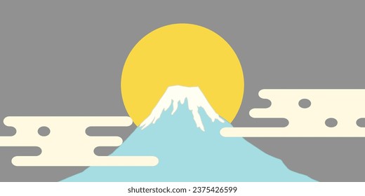 Moonlit Mount Fuji Background Banner Illustration
