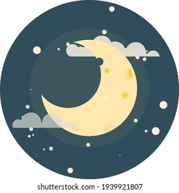 moonlit night and starry sky