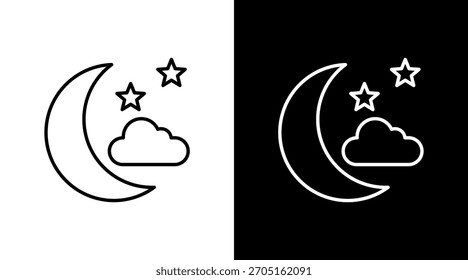 Moonlit Night White Icon Set Design