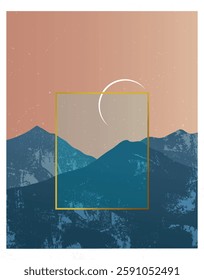 Moonlit Peaks in Evening Glow