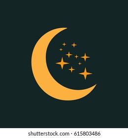 moonn and stars icon vector