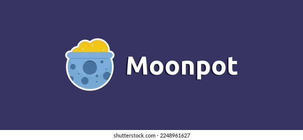 Moonpot cryptocurrency POTS Token, Cryptocurrency logo on isolated background with text.