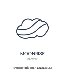 Moonrise icon. Moonrise linear symbol design from Weather collection. Simple outline element vector illustration on white background.