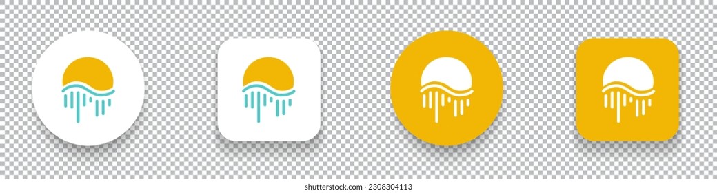 Moonriver (MOVR) crypto currency logo symbol set isolated on transparent background vector