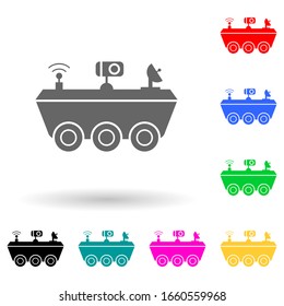 moon-rover multi color style icon. Simple glyph, flat vector of space icons for ui and ux, website or mobile application