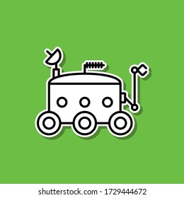 Moon-rover sticker icon. Simple thin line, outline vector of cartooning space icons for ui and ux, website or mobile application