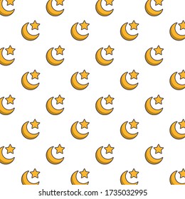moons night with stars pattern vector illustration design