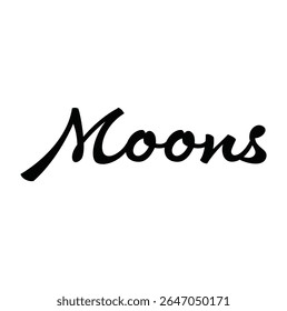 moons text for T-shirt print and other use on white background.