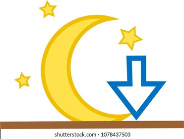 moonset icon vector element weather 