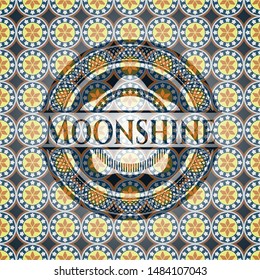 Moonshine arabesque style emblem. arabic decoration.