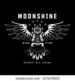 Moonshine Black and White Illustration