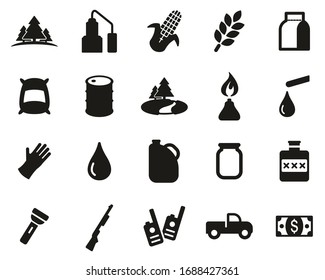 Moonshine Culture & Equipment Icons Black & White Set Big