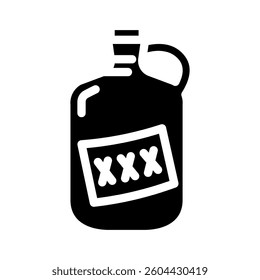 moonshine jug glyph icon vector. moonshine jug sign. isolated symbol illustration