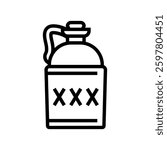 moonshine jug line icon vector. moonshine jug sign. isolated contour symbol black illustration
