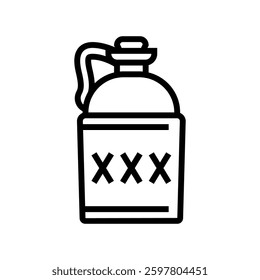 moonshine jug line icon vector. moonshine jug sign. isolated contour symbol black illustration