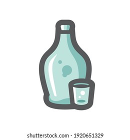 Moonshine Liquor Jug Vector icon Cartoon illustration