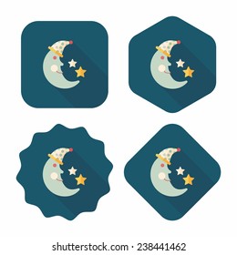 moon&star flat icon with long shadow, eps10