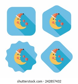 moon&star flat icon with long shadow,eps10