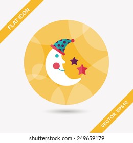 moon&star flat icon with long shadow,eps10