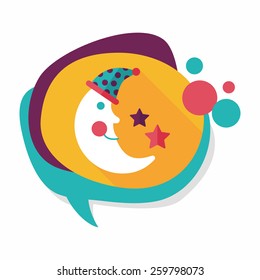 moon&star flat icon with long shadow,eps10