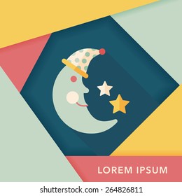 moon&star flat icon with long shadow,eps10