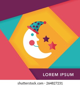 moon&star flat icon with long shadow,eps10
