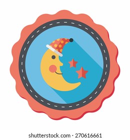 moon&star flat icon with long shadow,eps10