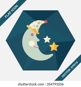 moon&star flat icon with long shadow,eps10