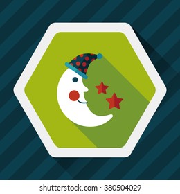 moon&star flat icon with long shadow,eps10