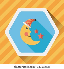 moon&star flat icon with long shadow,eps10