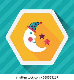 moon&star flat icon with long shadow,eps10
