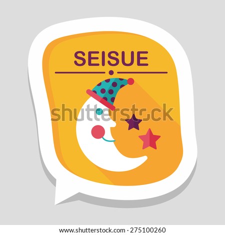 moon&star flat icon with long shadow,eps10