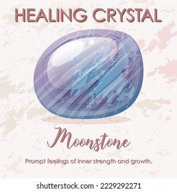 Moonstone gemstone with text illustration