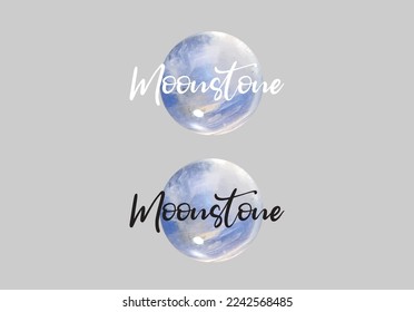 Moonstone pebble vector logo concept
