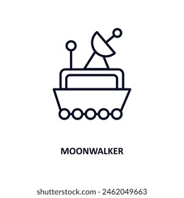 moonwalker outline icon.  Thin line icon from astronomy collection. Editable vector isolated on white background