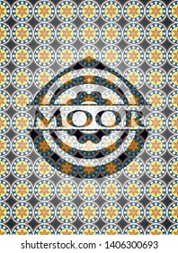 Moor arabic emblem background. Arabesque decoration.