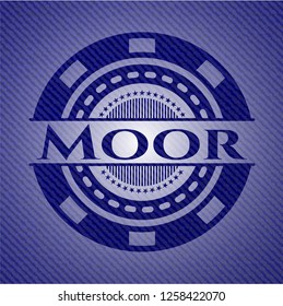 Moor badge with denim texture