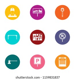 Moorage icons set. Flat set of 9 moorage vector icons for web isolated on white background