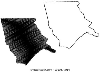 Moore County, North Carolina State (U.S. county, United States of America) map vector illustration, scribble sketch Moore map