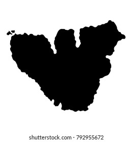 Moorea map. Island silhouette icon. Isolated Moorea black map outline. Vector illustration.