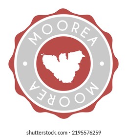 Mo'orea, Moorea-Maiao, French Polynesia Badge Map Vector Seal Vector Sign. National Symbol Country Stamp Design Icon Label. 