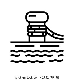 mooring bollard port line icon vector. mooring bollard port sign. isolated contour symbol black illustration