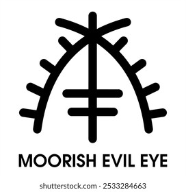 Moorish evil eye. A Moorish symbol that is considered a talisman against the "evil eye". Logo, sign, icon, symbol isolated on white background.