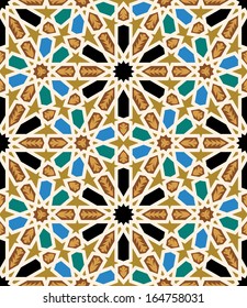 Moorish Fez Seamless Pattern. Traditional morocco arabic Islamic background.