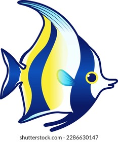 Moorish Fish Ocean Underwater Marine Aquarium Deep Sea Mascot Character Design