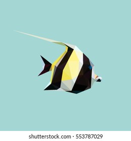 MOORISH FISH SEA LOW POLY POLYGONAL TIRANGLE GEOMETRIC