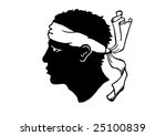 Moorish head with bandanna National symbol of the Island of Corsica, France