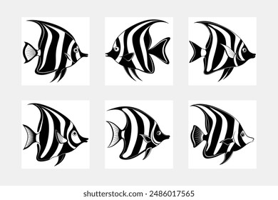 Moorish Idol fish vector art illustration