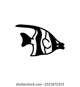 Moorish Idol Glyph Icon, Vector illustration