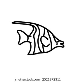 Moorish Idol Outline Icon, Vector illustration